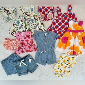 Baby Girl 3-6mo Summer Bundle: Hanna Andersson, Gap, Carters; NWT, NWOT